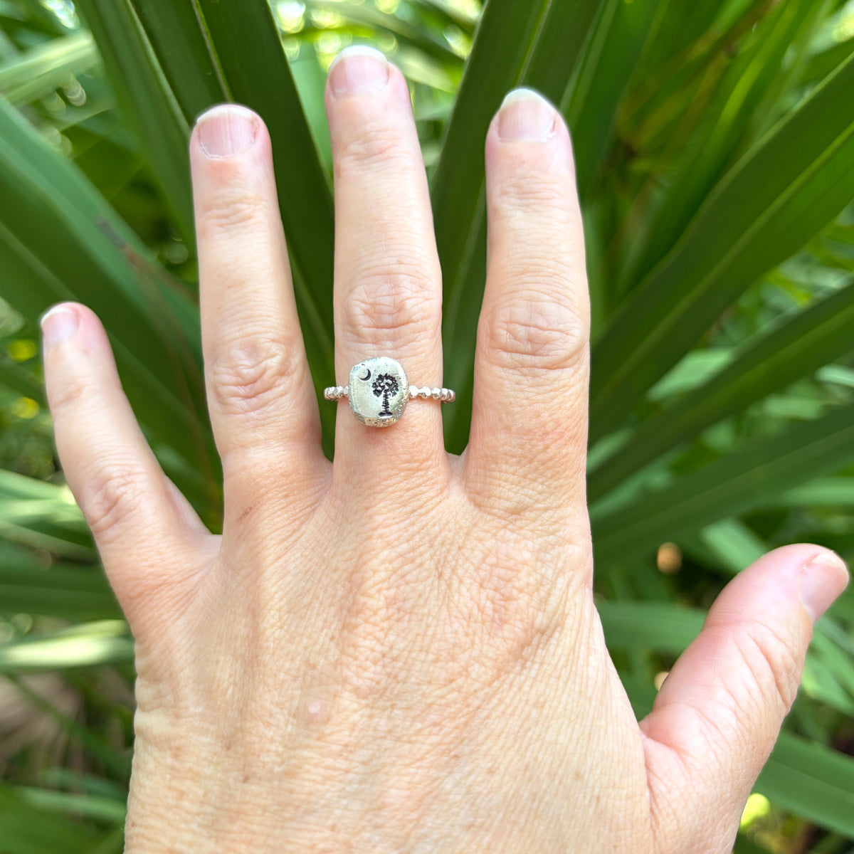 Palmetto Pebble Ring